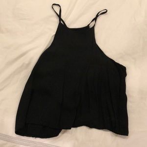 High neck black tank - OS